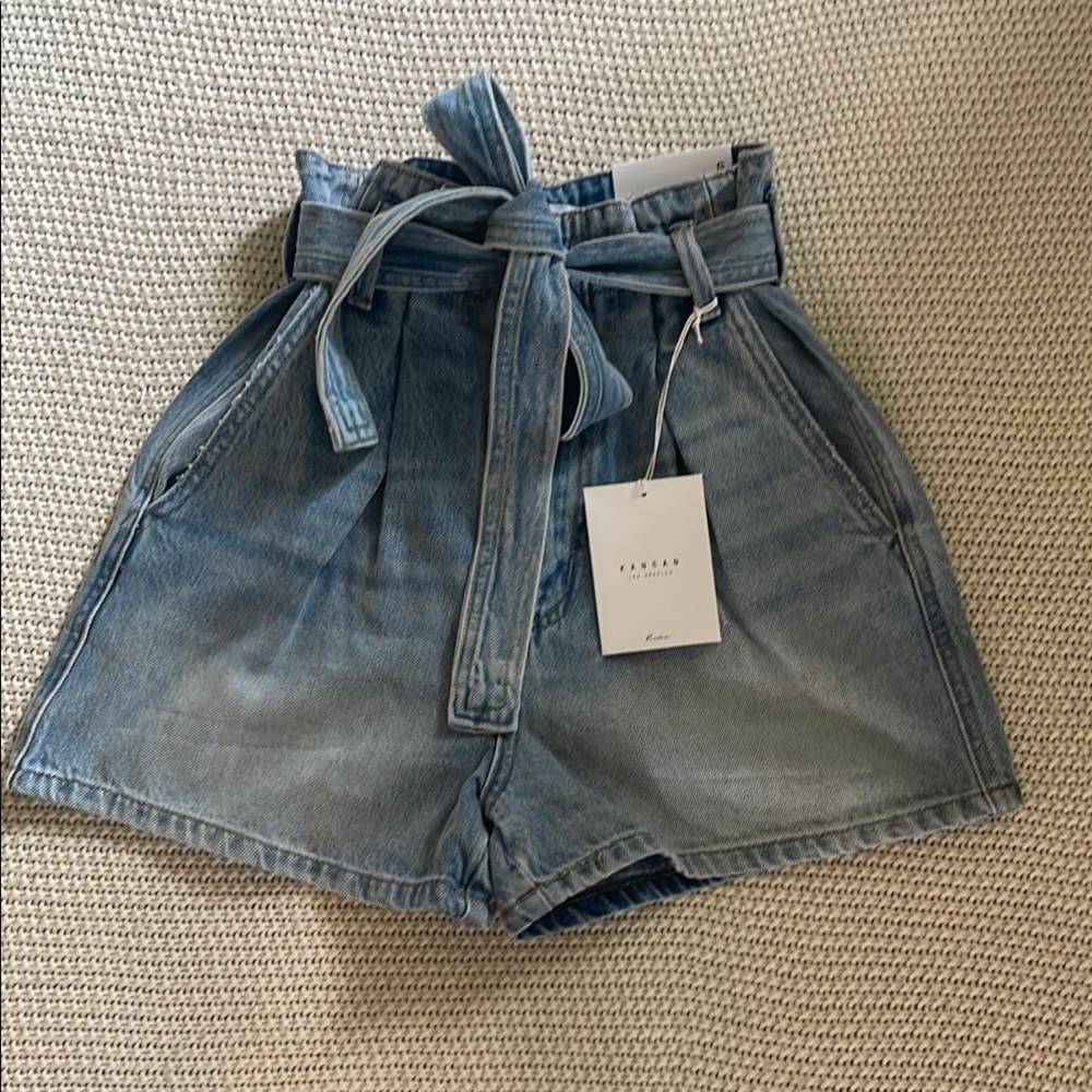 KanCan Blue High Rise Shorts